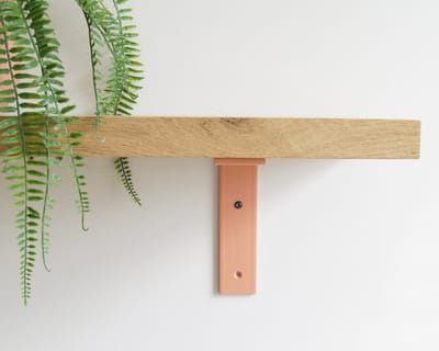 STERKSTAEL Ares Industriële Plankdrager Dusty Rose - Stalen Wandplank Steun - Voor plank vanaf 20 cm tot 30 cm - Kleur Oud Roze - inclusief bevestigingsmateriaal - Poedercoating - Wandsteun - 1 stuk