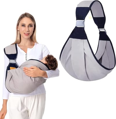 Ergonomische babydrager - Draagdoek baby - Baby dragen - Verstelbaar design - Tot 18 kg - Heel grijs