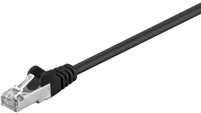 CAT5e FTP patchkabel - 0,25 meter zwart - netwerkkabel - internetkabel - UTP kabel - RJ45 - 1000 mbit/s