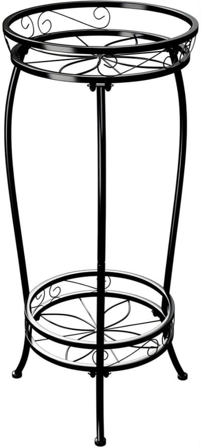 KAD® Plantenrek - Plantenstandaard Binnen - Decoratieve Plantenstandaard - Zwart - 32cm x 32cm x 69cm