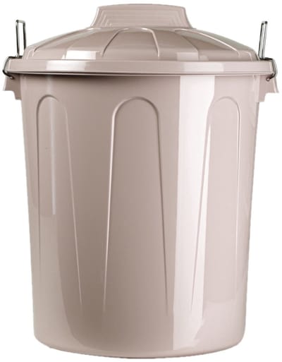 Plasticforte afvalemmer - beige - 21L - kunststof - H42 cm - met deksel - prullenbak/afvalbak