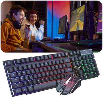 Voltano Mechanisch Gaming Keyboard Met Verlichting - QWERTY - Toetsenbord en Muis Set - Zwart