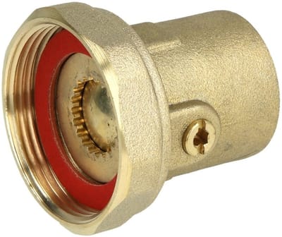 Messing Pompkoppeling met kogelafsluiter 1 1/2" - 1" binnendraad