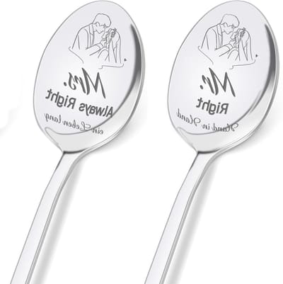 Set van 2 Gegraveerde Ontbijtlepels voor Bruid en Bruidegom, Unieke Trouwen Cadeaus voor Huwelijken, Jubilea en Valentijnsdag