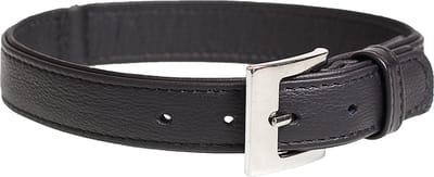Popular leder halsband Zwart 46-54cm/32mm