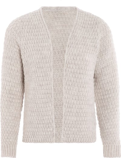 Knit Factory - Becky Gebreid Vest - Gebreide dames cardigan - Kort vest op heuphoogte - Damesvest gemaakt uit 30% wol en 70% acryl - Beige - 36/38