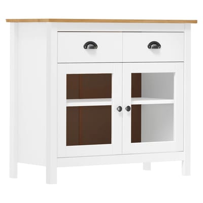 vidaXL - Dressoir - Hill - Range - 90x40x80 - cm - massief - grenenhout - wit