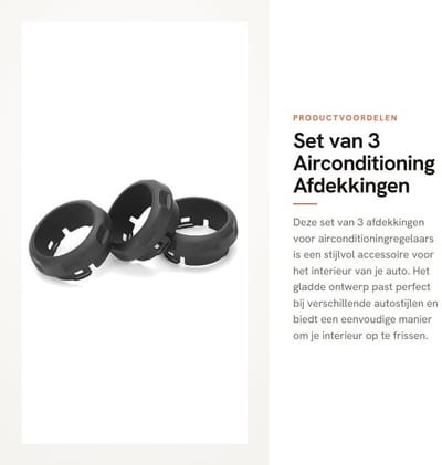 Dailygoods- Afdekkingen voor Airconditioning - 3 x Handgreepafdekkingen - Kunststof - Vervanging voor 4/Sport - Directe Installatie - Interieur Accessoire - Interieuraccessoires