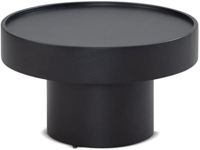 Salontafel Rond Zwart Hout Modern - 60 cm x 60 cm x 36 cm - Tafeltje Rond Klein - Bijzettafel Rond Hout - Koffietafel - Decoratie Tafel - Decoratie Salontafel - Salon Tafel Industrieel - Ronde Poot