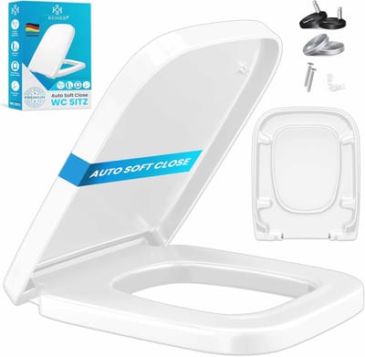 E-vormige WC-bril met Softclose en Quickrelease, Duroplast Toiletdeksel voor Eenvoudige Montage