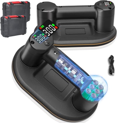 Pack of 2 Battery Suction Lifter 300 kg 24 cm - Dual Motor - 4000 mAh Li-ion - LCD Display
