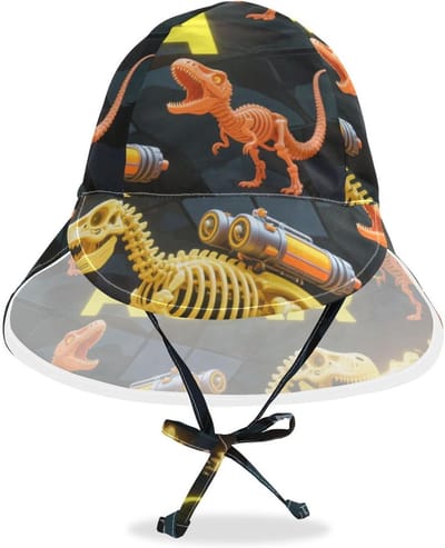 Kinder Zonnehoed - Baby Hoed - Strand Spelen - UPF 50+ Bescherming - 48-56.9 cm - Oranje Zwart