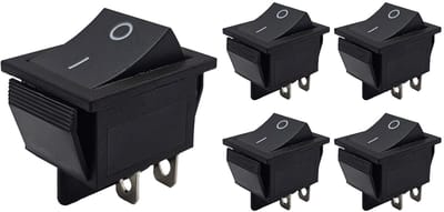 ProRide Wipschakelaar ON-OFF KCD4-202 - 2 Polig - 250V/16A - 30x22mm - Zwart zonder controlelampje - 5 stuks