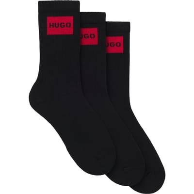 Hugo Dames Biologisch Gepijld Katoenen Sokken (Verpakking van 2) (Zwart)