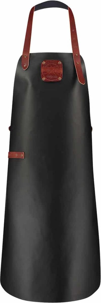 Witloft - Craft Leren Schort Kids Vintage Zwart/Cognac