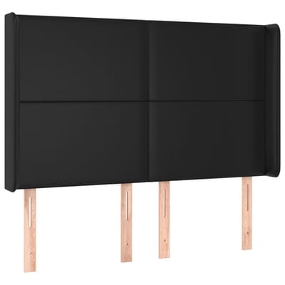 vidaXL - Hoofdbord - LED - 147x16x118/128 - cm - kunstleer - zwart