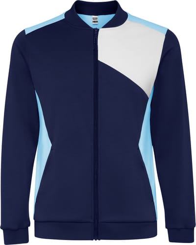 Trainingspak, broek en jas, Donker Blauw / licht blauw / wit 8 jaar (122) model Leros