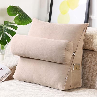 Leeskussen met steun - Bedsteun nek arm - Ontspannen zitten - Afneembare hoes - 45 x 45 x 20 CM