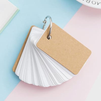 100 Vel Kraftpapier Blanco Flashcards met Ringbandringen Spiraal Notitieboekjes Kinderen Mini Notitieboekjes Studiekaarten Boek Kawaii Schrijfwaren