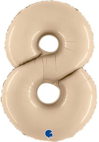 Folieballon Cijfer 8 Satin Cream - 100 cm