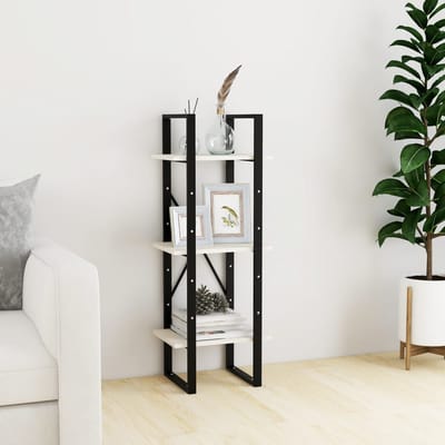 vidaXL - Boekenkast - met - 3 - schappen - 40x30x105 - cm - massief - grenenhout - wit