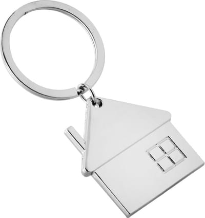 Fako Bijoux - Sleutelhanger - Huis Met Schoorsteen - Zilverkleurig