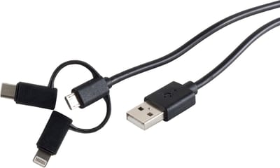 USB Lade-Sync Kabel 3in1 Micro/Typ C/8-pin St.2m