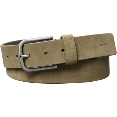 Calvin Klein Round Buckle Suede Belt Brown/antique Brass Taglia: 90 | Cinture Outlet | Uomo | Marrone