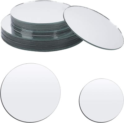 20 Stuks Ronde Glazen Spiegels van 7.5cm/10cm voor Interieurdecoratie, DIY Projecten en Compacte Spiegels