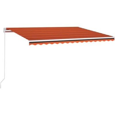 vidaXL - Luifel - automatisch - met - LED - windsensor - 450x300 - cm - oranje - bruin