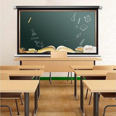 Projectiescherm - Filmscherm oprolbaar - Thuisbioscoop presentatie - Handmatig oprolbaar - 60 inch - Wit