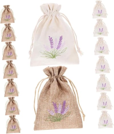 Linnen Geurzakjes - Kruidenzakjes Sachet - Geurverspreiding Kast - Met Lavender Patroon - 14x10 cm - Assorti