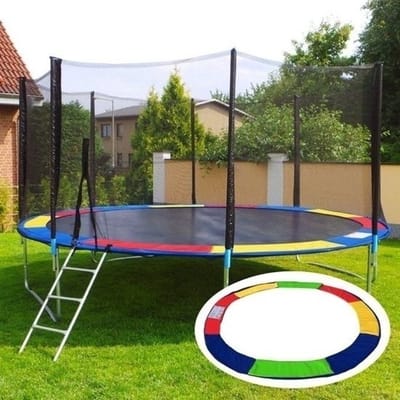 Trampoline 244 cm regenboog - met veiligheidsnet en ladder - tot 80 kg - Multi-gekleurd