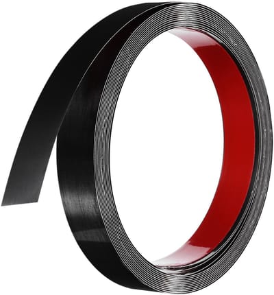 Zelfklevende zwarte rand, spiegelframe, zelfklevend, 4 m x 25 mm, roestvrij staal, geborstelde afwerking, decoratieve band voor lijsten, spiegels, meubels, muren, tegels