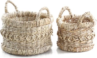 Canal Living - Laude manden - Set van 2 - 45 x 45 x 45 cm - Handgemaakte rotan manden - Stijlvolle opberger