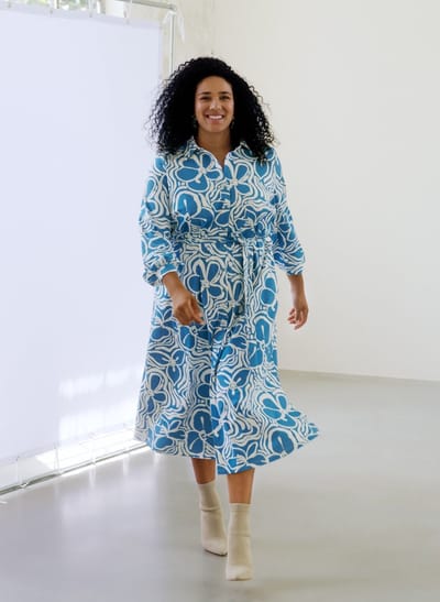 YEST CURVE Nicole Essential One pieces - Uniform Blue/Off Whi - maat X-0(44)