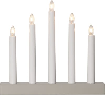 Star Trading Discrete raamkroonluchter 'Inez' in beige, 5-lichts, vervangbare E10-lampen, netvoeding, B 26,5 cm