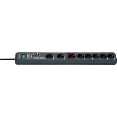 Secure-Tec overspanningsbeveiliging 19.500 A 8-voudig antraciet 3m H05VV-F 3G1,5 Main-Follow