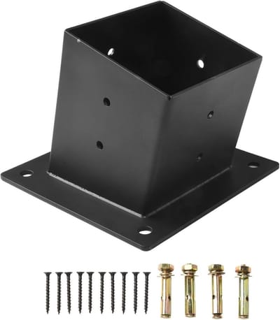 Pergola Bevestigingsset - Daksteunen Gazebo - Terras Overkappen - Specifiek voor Schuin Dak - Voor 4x4 Palen - Zwart