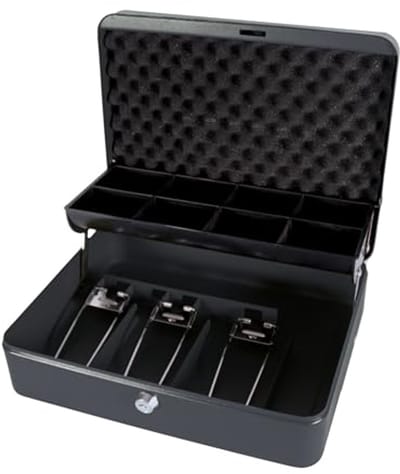 Ultieme Cash Box met Foam Voering en Muntlade - Zwart