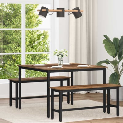 vidaXL - Eettafels - 110 - x - 110 - x - 75 - cm - Bewerkt - hout - Oud - hout - Rechthoekig