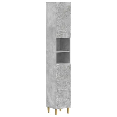 vidaXL - Badkamerkast - met - Open - Plank - DELFT - Betongrijs - 30 - x - 31 - x - 190 - cm