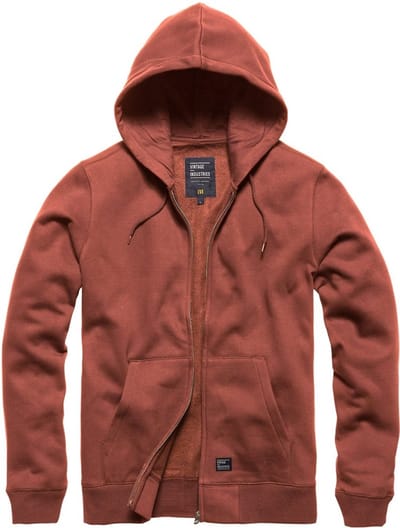Vintage Industries Sweatjack Redstone Sweatshirt met capuchon Faded Red