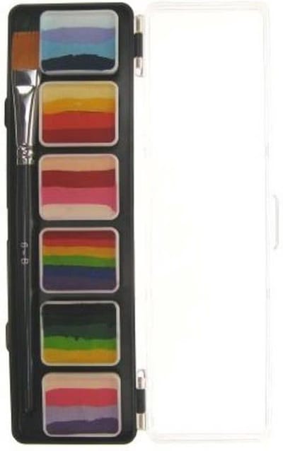 Aqua schminkpallet 6 regenboog combinaties