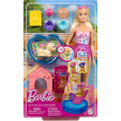 Barbie Puppy Pool Party met Aloha Blond Speelpoppen