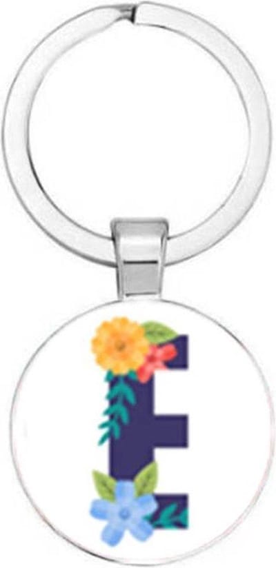 Akyol - Letter E Sleutelhanger - Alfabet - Als je naam begint met de letter E - Leuk kado voor iemand waarbij zijn naam begint met de letter E - 2,5 x 2,5 CM