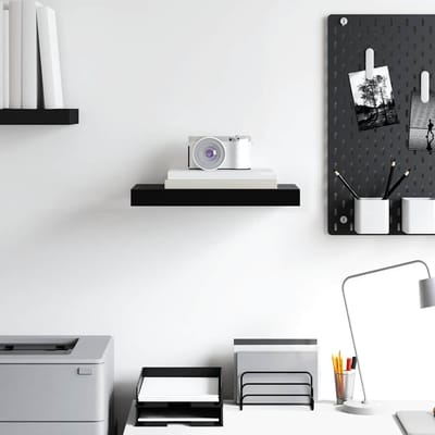vidaXL - Wandschap - zwevend - 40x23,5x3,8 - cm - MDF - zwart