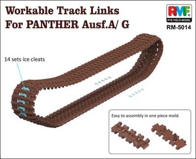 Rye Field Model Modelbouwpakket Militaire voertuigen - 5014 Workable Track Links for Panther Ausf. A/G Plastic - 1:35 - Modelbouw