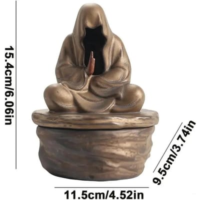 Vormloze Boeddha Meditatie Keramische Monnik Wierookhouder Brander Thuis Woonkamer Tuin Theekamer Yogaruimte Zen Decoratie gray