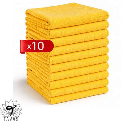 Tavas Harmonie Gastendoekjes 30x50 cm Geel Set van 10 100% Katoen Gastenhanddoek Rechthoek Handdoek Keuken Hotelkwaliteit Gastendoek
